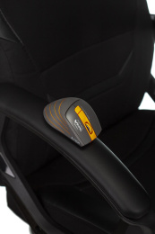 Кресло игровое ZOMBIE 10, ткань/экокожа, до 120кг, черный/красный