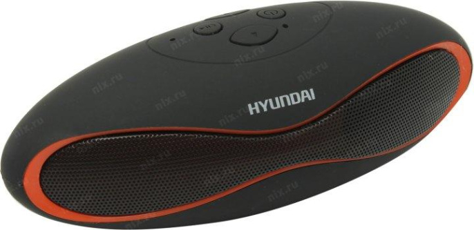 Колонка порт. Hyundai H-PAC100 черный 3W 1.0 BT/3.5Jack/USB