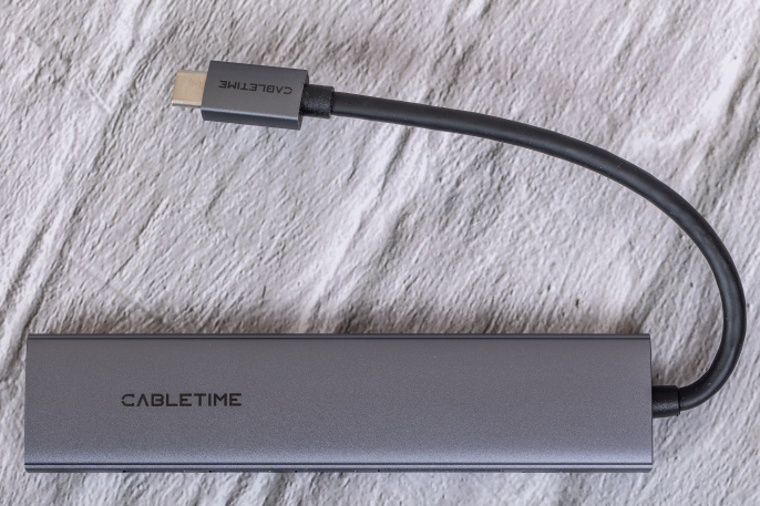 USB концентратор CABLETIME HB02G (CT-HBP2-AG7) ECO 7-в-1, 4K@30Hz, 5Gbps, USB-C HUB - Gray