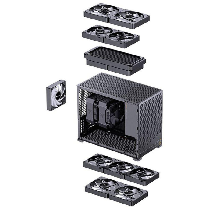 Корпус без блока питания Case JONSBO D32 PRO, Mini-Tower, TG, no fan, 2xUSB-A 3.2 + 1xUSB-C 3.2, mATX, mDTX, mITX Black (D32 PRO BLACK)