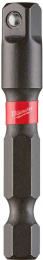 Адаптер ударный для головок Milwaukee Shockwave 1/4" HEX-1/4" квадратный (4932471826) (для работы со всеми импульсными инструментами, общая длина: 50мм)