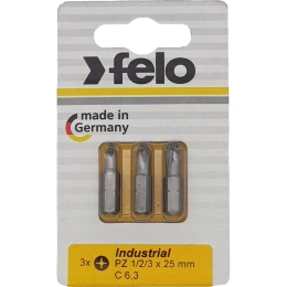 Бита крестовая PZ 1/PZ 2/PZ 3X25, 3 шт. в блистере Felo 02193216