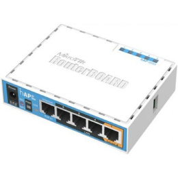 Wi-Fi роутер MIKROTIK hAP ac lite,  Wi-Fi 5,  AC750,  2.4/5ГГц, 4 LAN,  1xUSB, белый [rb952ui-5ac2nd]
