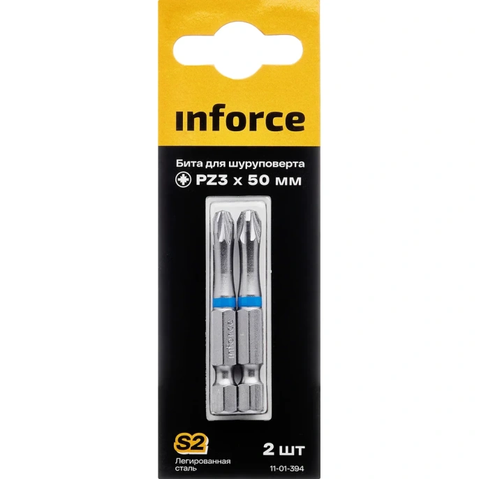 Бита (2 шт; PZ3; 50 мм) для шуруповерта Inforce 11-01-394