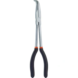 Длинногубцы с удлинёнными рукоятками и загнутыми на 90 градусов носиками BAUM 126-11BN