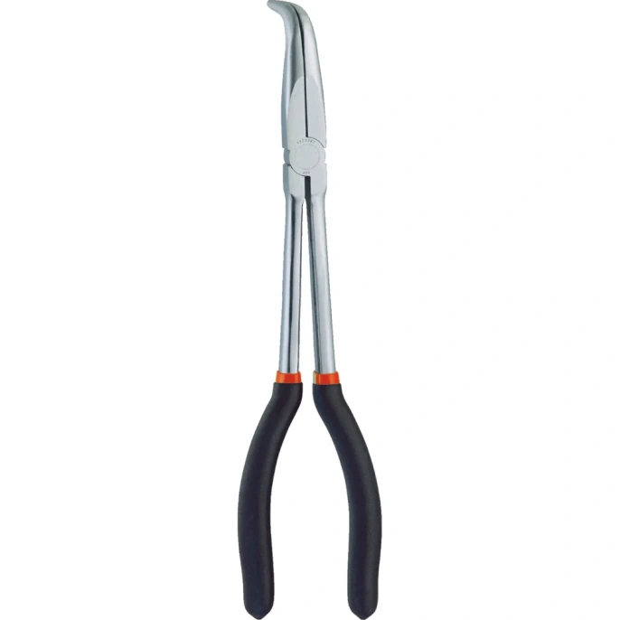 Длинногубцы с удлинёнными рукоятками и загнутыми на 90 градусов носиками BAUM 126-11BN