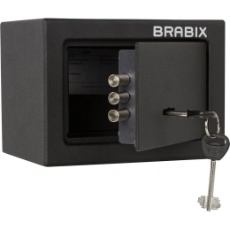Офисный мебельный сейф BRABIX SF-140KL 140х195х140 мм, ключевой замок, черный 291140