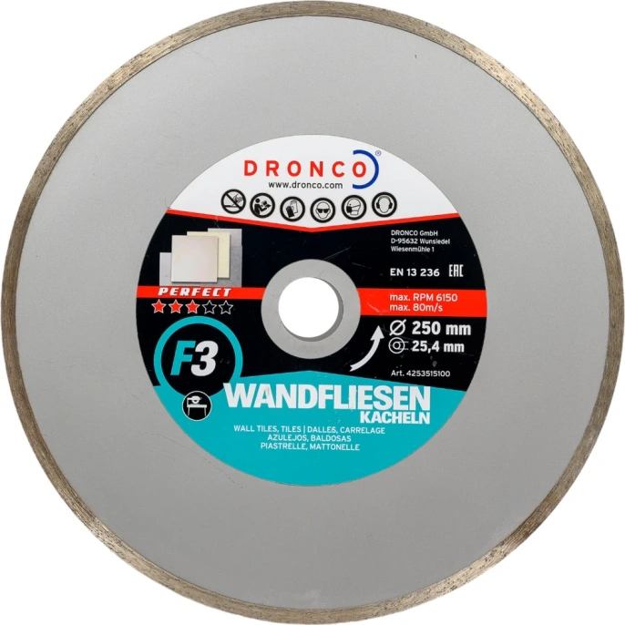 Диск алмазный по плитке F3 Perfect GRF (250x2.4x25.4 мм) DRONCO 4253515100