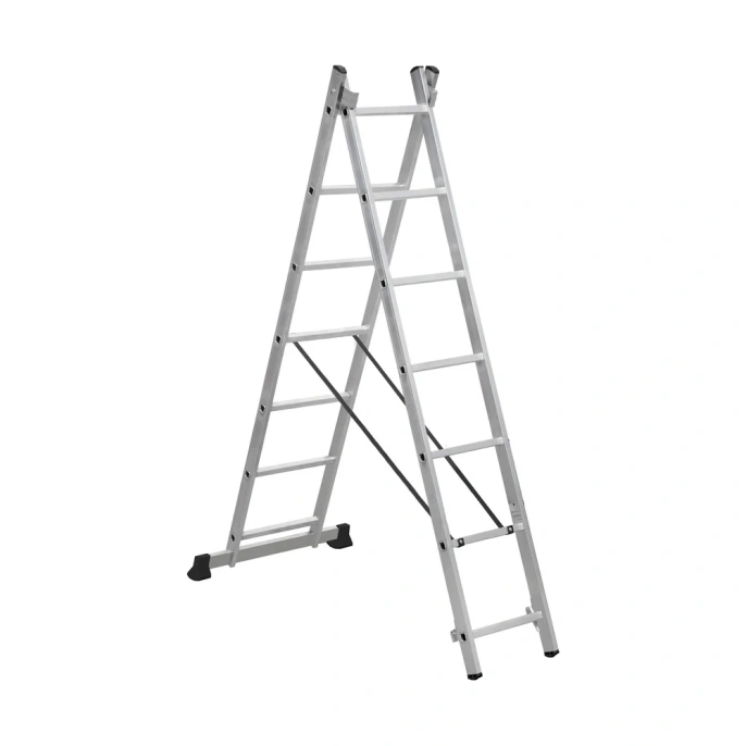 Двухсекционная алюминиевая лестница SevenBerg 2x7 ступеней 920207