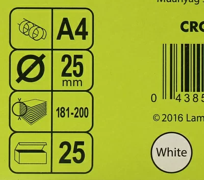 Lamirel CRC78772 Пластмассовые гребёнки для переплёта (White A4 d 25мм уп. 25 шт)