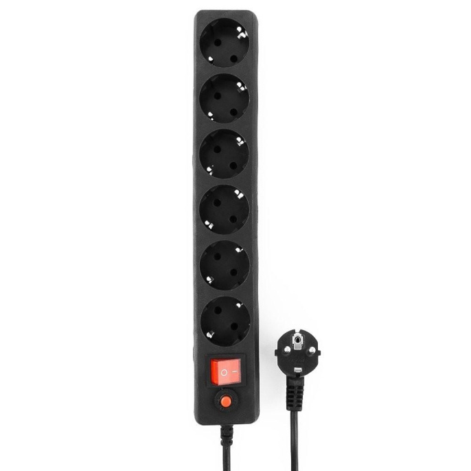 Гарнизон Сетевой фильтр ECL-6-B-3 6р, 10А, 3м, ур.защиты 4, черный, пакет 22429