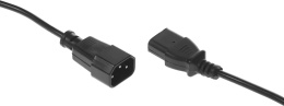 Кабель-удлинитель питания Buro IEC C13 (прямой) -  IEC C14 (прямой),  3x0.35 мм2,  3м,  пакет,  черный [an23-1008-3]