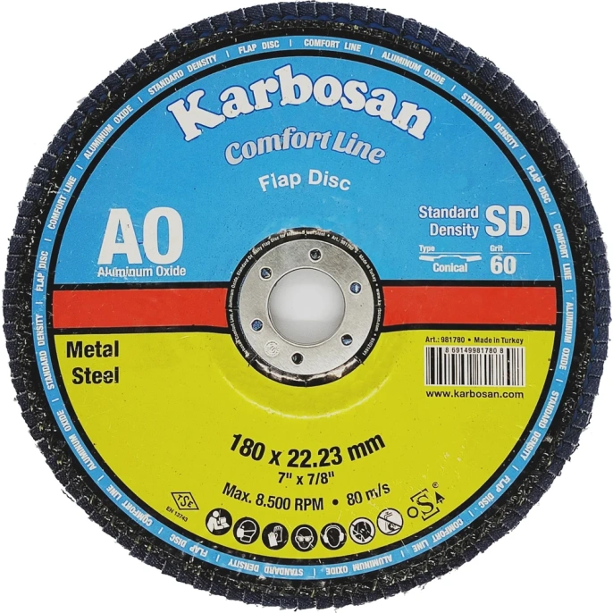 Диск лепестковый 180х22 мм; Р60 Karbosan KAR-981780