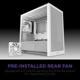 Корпус без блока питания Case NZXT H3 Flow 2025 , Midi-Tower, TG, 1x120mm, 1xUSB-A 3.2 + 1xUSB-C 3.2, mATX, mITX White (CC-H31FW-01)