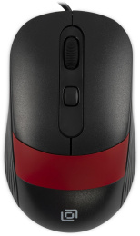 Мышь проводная Oklick 310M, оптическая, USB, 2400dpi, черный и красный [1869102]