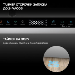 Посудомоечная машина встраив. Hyundai HBD 6105 2100Вт полноразмерная нержавеющая сталь инвертор