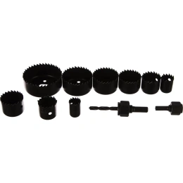 Пилы кольцевые по дереву набор 11 предметов в кейсе 19-22-29-32-35-38-44-51-64 мм Кедр 078-0211 28708