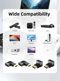 Угловой адаптер CABLETIME CP43G (CT-HMF8K-AGL) HDMI 8K HDMI 2.1 «папа-мама» — идеальное решение для ограниченного пространства