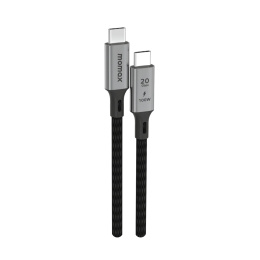 Кабель Momax Elite DC32D USB-C-USB-C 100W 2м Черный USB3.2 Gen 2X2, 4K 60Hz, материал: алюминий, нейлон