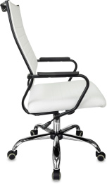 Кресло руководителя Бюрократ CH BALANCE SL, экокожа, до 150кг, топ-ган, фиксированные подлокотники,  белый