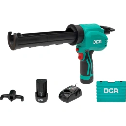 Аккумуляторный пистолет для герметика DCA  2 АКБ 2,0 А*ч, 12 В, в кейсе ADPJ12