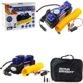 Компрессор Nova Bright АК-75L двухпоршневой, до 50 л/мин, 150 PSI, 12В, металлический корпус, в сумке, LED-фонарь 36451