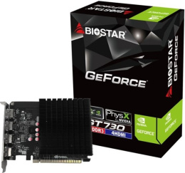Видеокарта Biostar GT 730 4GB GDDR3 (VN7313TG46) (GeForce GT 730, PCI Express x8 2.0, 4GB GDDR3, 128bit, 902MHz, 384sp, 4хHDMI, PSU 200W, 1 Slot)