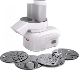 Кухонный комбайн Белвар ЭТБ-3 овощерезка электрическая, мощность 150Вт, диски для шинковки, ломтерезка, материал: пластик, цвет белый