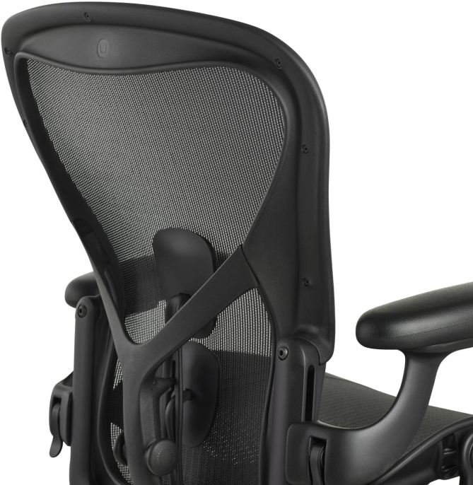 Кресло HERMAN MILLER Aeron C Large, на колесиках, сетка, черный [aeron c large black]