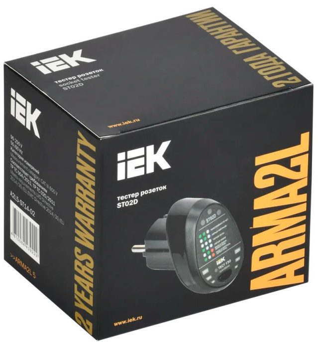 Тестер розеток IEK ARMA2L 5 ST02D черный [a2l5-st14-02]