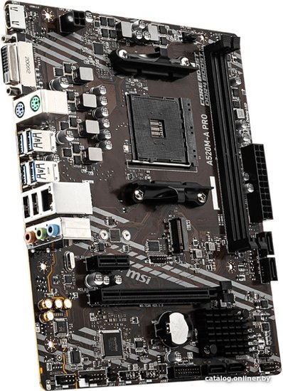 Материнская плата MSI A520M-A PRO Soc-AM4 AMD A520 2xDDR4 mATX AC`97 8ch 7.1 GbLAN RAID+DVI+HDMI