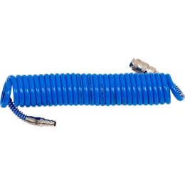 Шланг спиральный полиуретановый с быстроразъемными соединениями 5 м; 5.5х8 мм; 15 бар INTERTOOL PT-1706