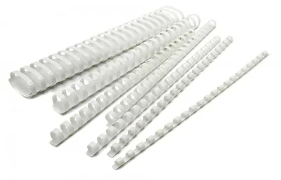 Пружины для переплета пластиковые Silwerhof d 22мм 151-180лист A4 белый (50шт) (1373589)