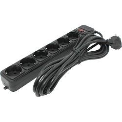 Сетевой фильтр ExeGate SP-6-5B 6 евророзетки с заземлением, 5м, защита от перегрузки, выключатель с подсветкой, черный EX119395RUS