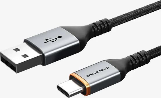 Кабель CABLETIME CA30H (CT-AMCM3A-AG1) 1 м, 3A USB A TO USB C, нейлоновый, черный
