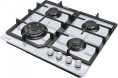 Газовая варочная панель MEFERI Glass comfort MGH604WH,  4 конфорки,  закаленное стекло,  белый