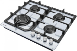 Газовая варочная панель MEFERI Glass comfort MGH604WH,  4 конфорки,  закаленное стекло,  белый