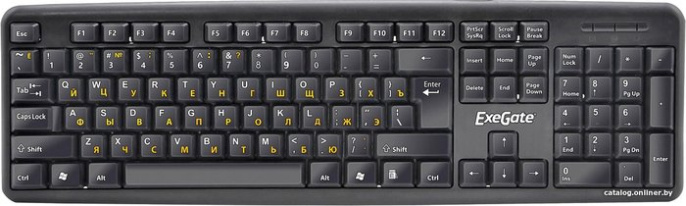 Клавиатура ExeGate Professional Standard LY-331 USB, полноразмерная, влагозащищенная, 104кл., Enter большой, длина кабеля 1,5м, черная, Color Box EX263905RUS