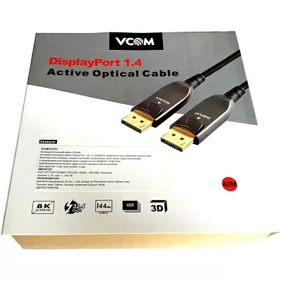 VCOM D3751-40м Кабель optical DisplayPort (M) - DisplayPort(M) 40м ver1.4