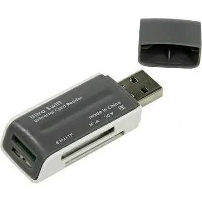Картридер Defender Ultra Swift 83260 USB2.0 MMC/RSMMC/SDHC/microSDHC/MS(/PRO/Duo/M2) Card Reader/Writer