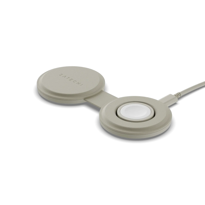 Переносное зарядное устройство Satechi Qi2 OntheGo 2-in-1 Wireless Charger. Цвет: песочный (ST-QTG21W)