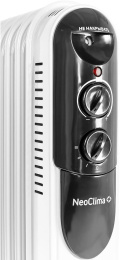 Масляный радиатор Neoclima NC 9307, с терморегулятором, 1500Вт, 7 секций, 3 режима, белый