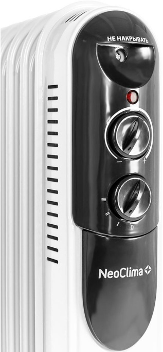Масляный радиатор Neoclima NC 9307, с терморегулятором, 1500Вт, 7 секций, 3 режима, белый