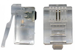 Коннектор Lanmaster (TWT-PL12-6P2C/100) UTP кат.3 RJ12 прозрачный (упак.:100шт)