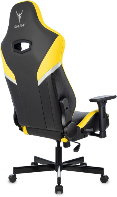 Кресло игровое Knight Thunder 5X черный/желтый экокожа с подголов. крестов. металл