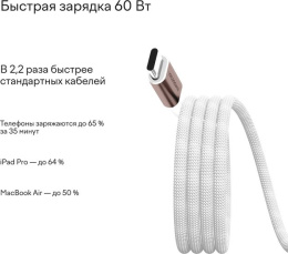 Кабель Magssory CBL001 USB-C 60W 1.2м Титан CBL001t