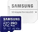 Карта памяти Samsung PRO Plus MB-MD512KA/APC microSDXC Memory Card 512Gb Class10 UHS-I U3 A2 V30 + microSD-- SD Adapter