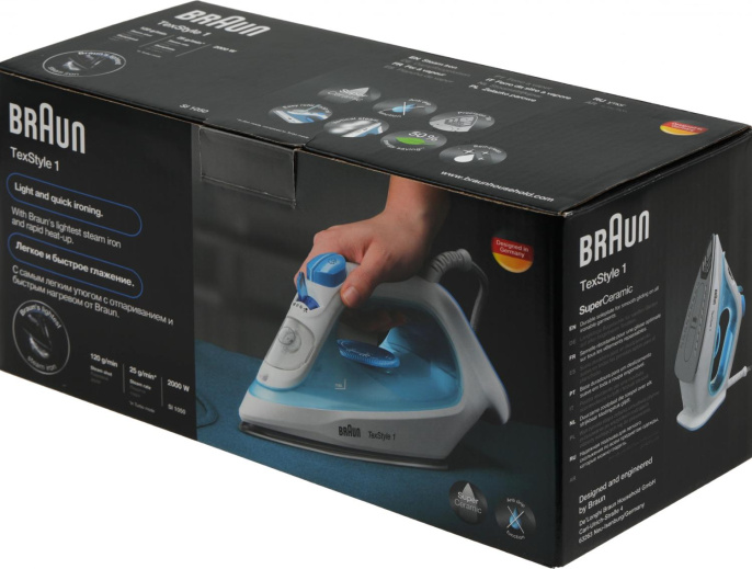 Утюг Braun SI1050BL, 2000Вт, голубой [0127407003]