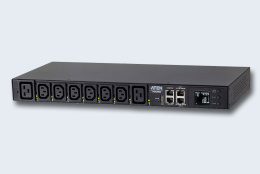 ATEN PG6308G-AT Устройство распределения питания, с управлением, 32A, 7.68kW, 8 портов, 1 банк, IP доступ, ввод IEC 60309, 6*C13+2*C19;монитор. V / A / кВт / кВт·ч по банку/устройству;вкл/выкл по портам;без шнуров