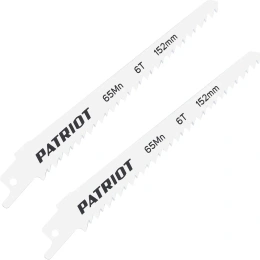 Полотно пильное по дереву (2 шт; 152х19х1.27 мм; 6TPI) для сабельной пилы PATRIOT 814010501
